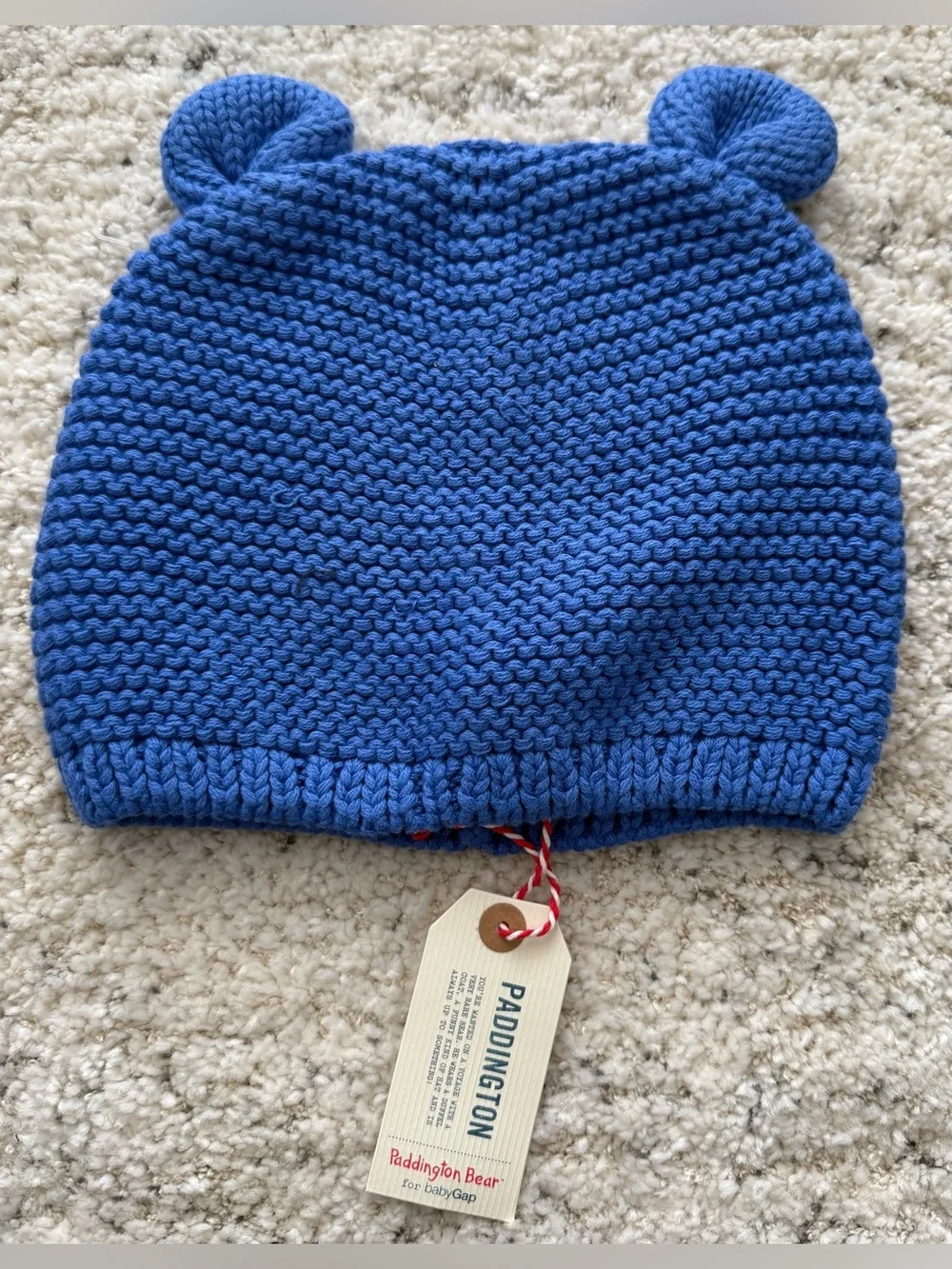NWT Baby Gap Paddington Bear Knit Hat Blue Bear Ears 18-24 Months Toddler Cap